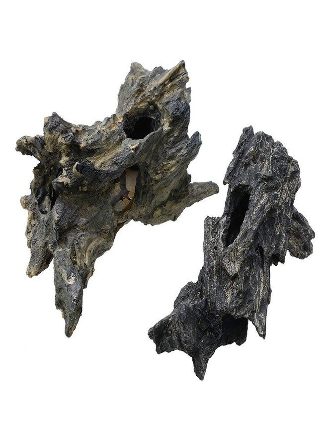 corisrx Aquarium Malaysian Driftwood Imitation Ornament Small - Tree Trunk Long Decor Fish Tank Wood (S+L Set) - Image 1